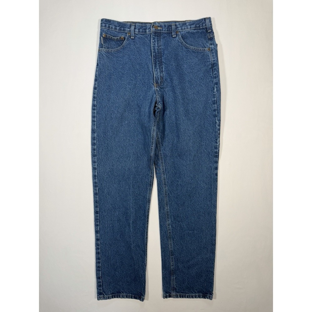 Carhartt Mens Jeans Relaxed Fit Tagged 36x34 Blue Denim Measured 32x32 B100 DTS